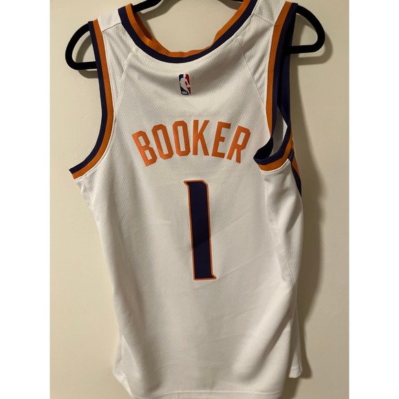 Nike Devin Booker White Phoenix Suns 2022/23 Swingman Badge Player Jersey - M - Picture 2 of 3